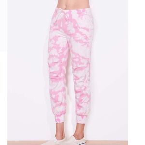SUNDRY ANTHROPOLOGIE Pink Tie Dye Ribbed High Waist Joggers.Size 3=L